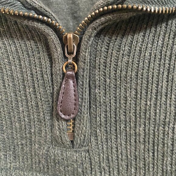 Van Heusen Studio Men's 1/4 Zip Pullover Sweater XXL Green Cotton - Picture 6 of 8